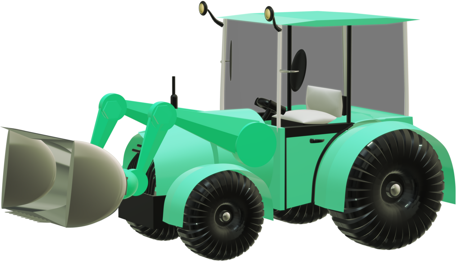 3d bulldozer green